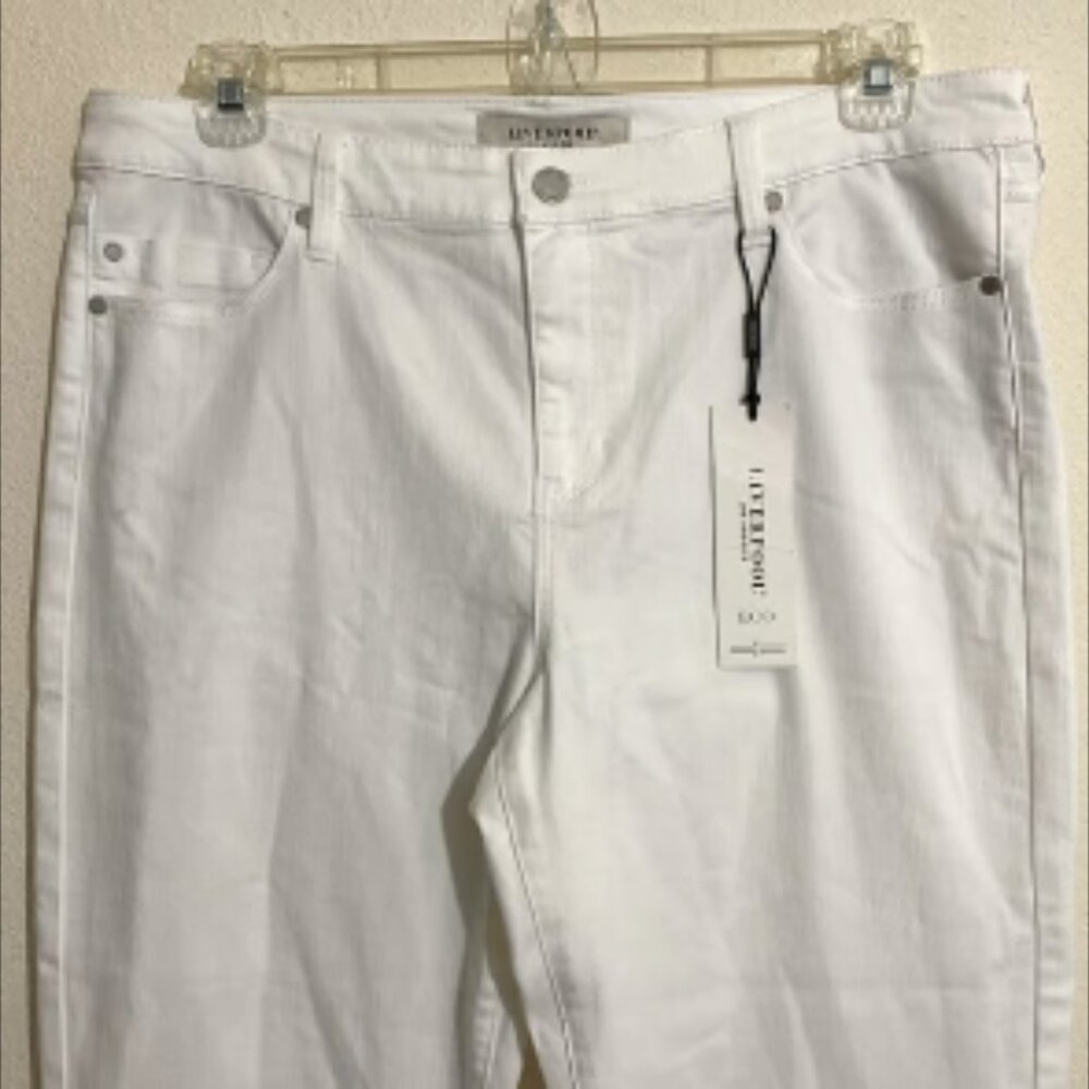 LIVERPOOL Eco Cropped White Denim Jean Pants Women's Size 14